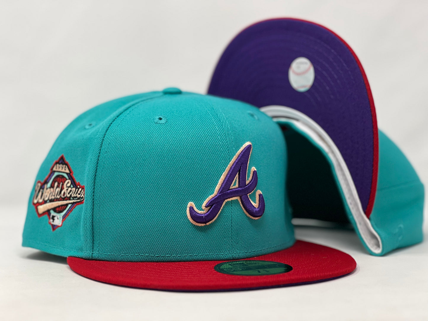 Atlanta Braves 1996 World Series "Princess Collection" Purple Brim New Era Fitted Hat
