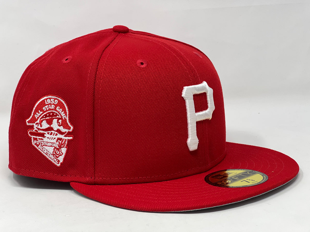 Pittsburgh Pirates 1959 All Star Game Red Gray Brim New Era Fitted Hat ...