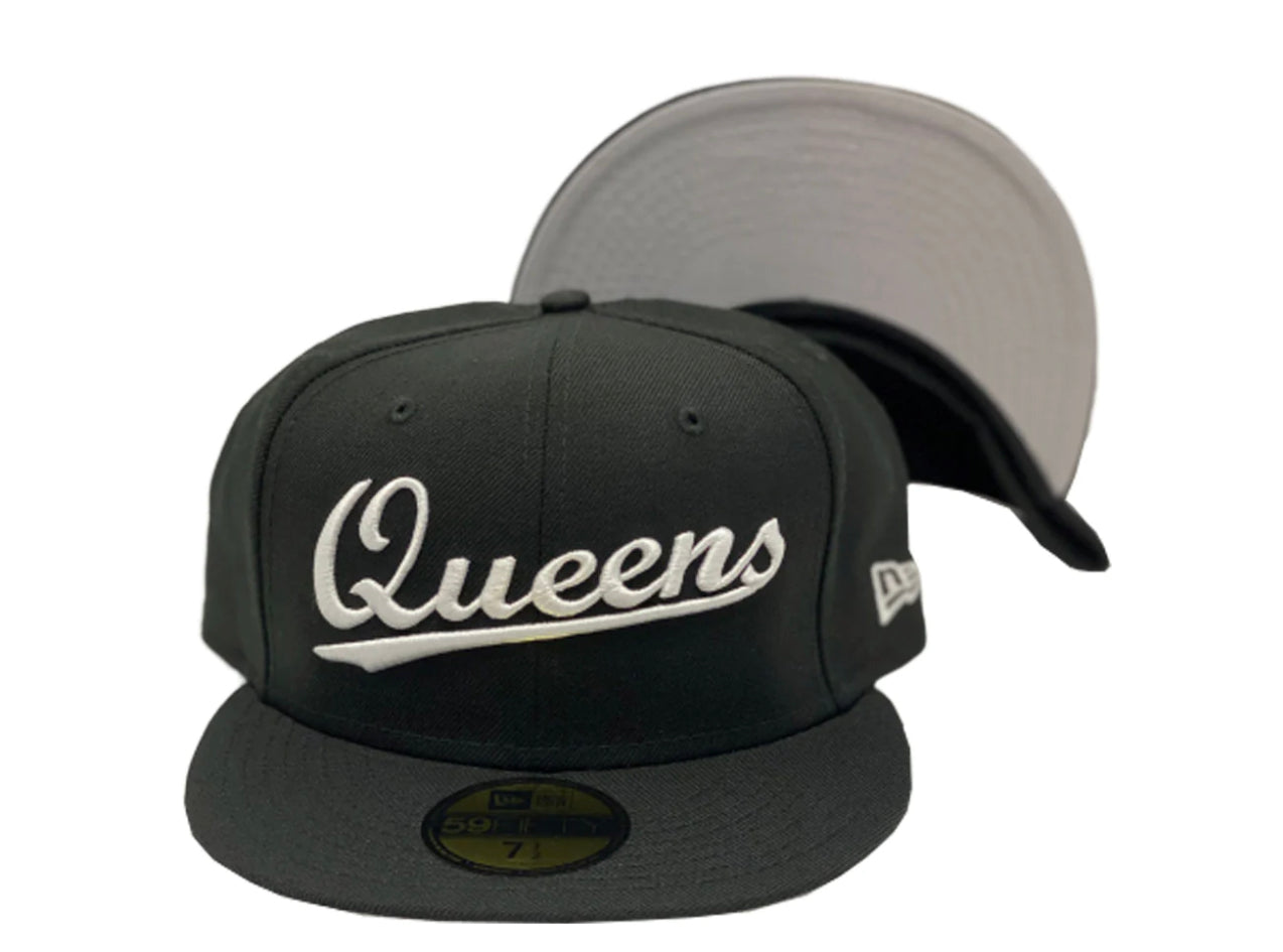 New York City Queens Black New Era 59Fifty Fitted Cap