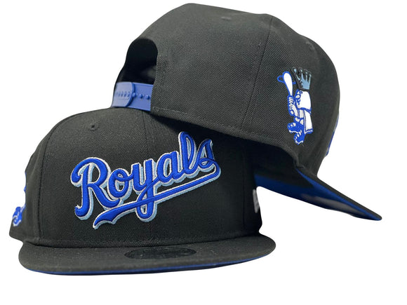 KANSAS CITY ROYALS BLACK ROYAL BRIM 950 NEW ERA SNAPBACK HAT