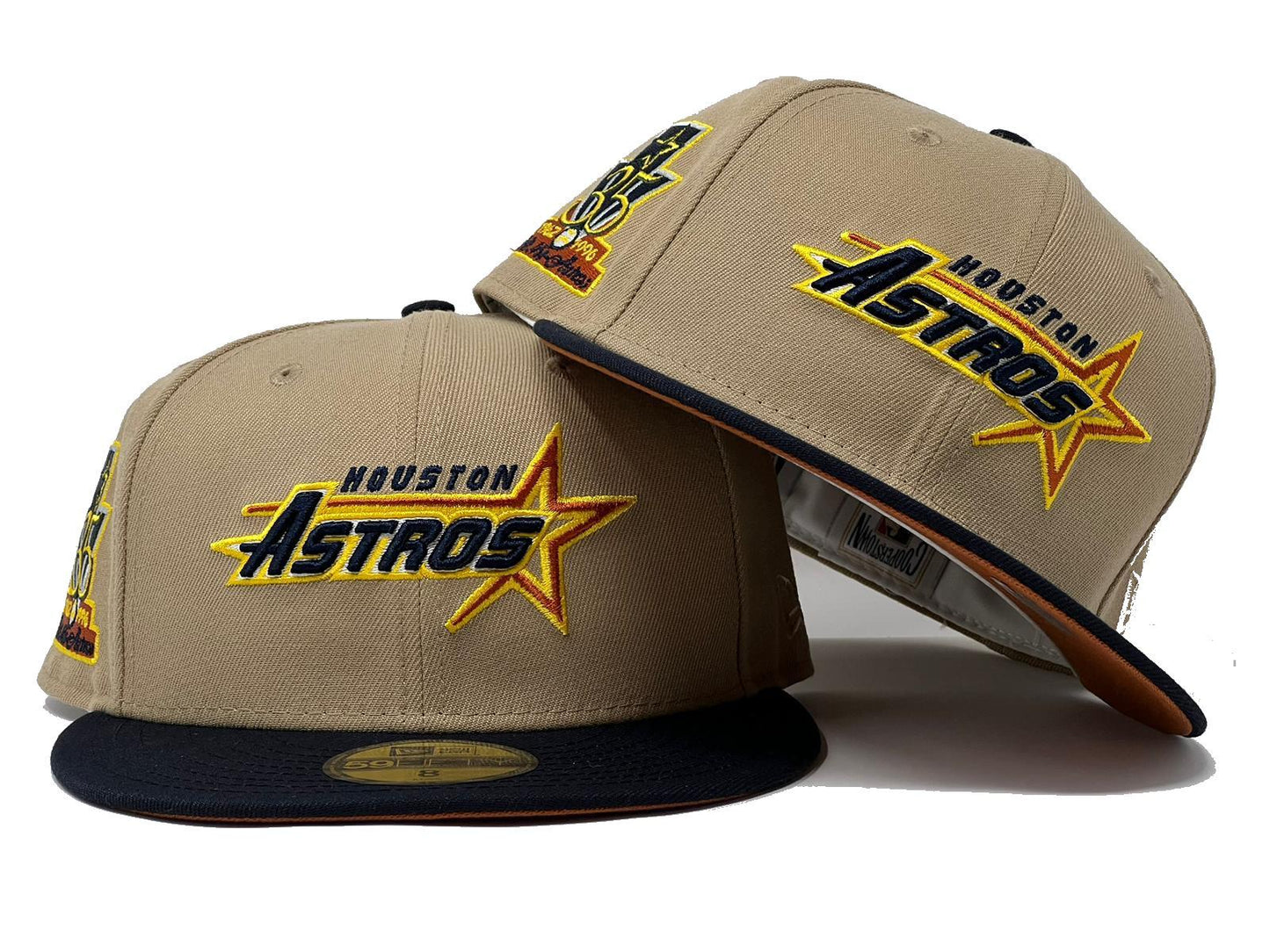 Houston Astros 35th Anniversary Camel Navy Blue Visor Rust Orange Brim New Era Fitted Hat