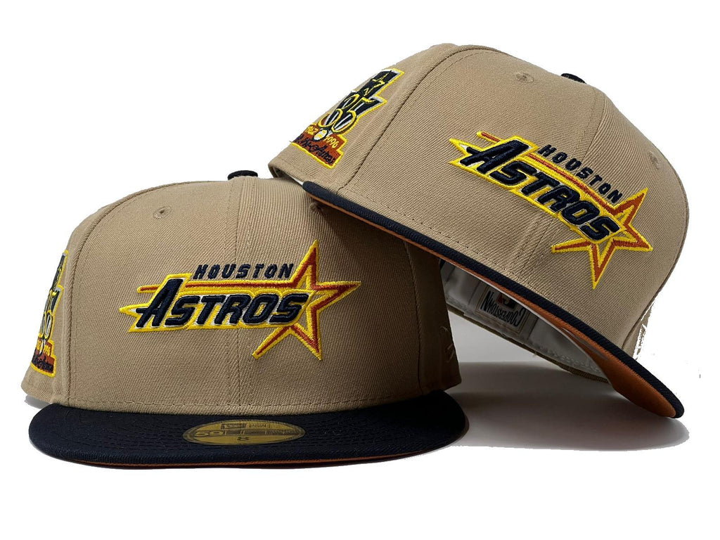 Houston Astros 35th Anniversary Camel Navy Blue Visor Rust Orange Brim New Era Fitted Hat
