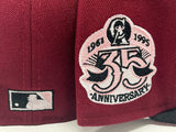 LOS ANGELES ANGELS 35TH ANNIVERSARY PINK BRIM NEW ERA FITTED HAT