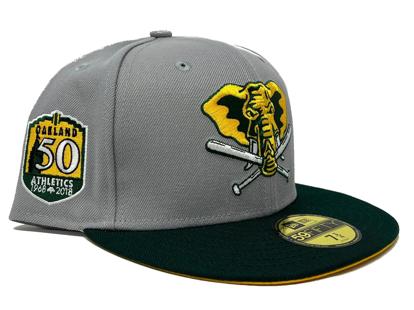 Oakland Athletics 50th Anniversary Yellow Brim New Era Fitted Hat