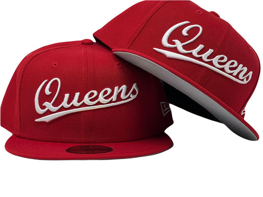 New York City Queens Red New Era 59Fifty Fitted Cap