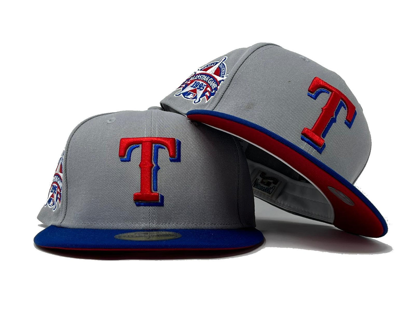 Texas Rangers 1995 All Star Game Gray Dome Red Brim New Era Fitted Hat