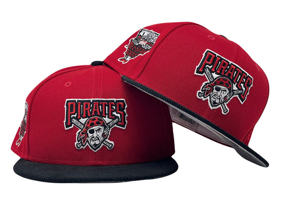 PITTSBURGH PIRATES 2006 ALL STAR GAME RED BLACK CORDUROY VISOR GRAY BRIM NEW ERA FITTED HAT