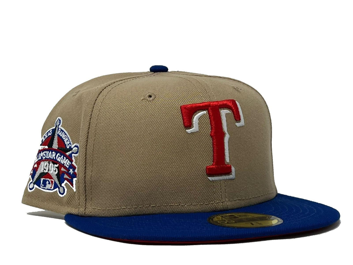 Texas Rangers 1995 All Star Game Camal Royal Red Brim New Era Fitted Hat