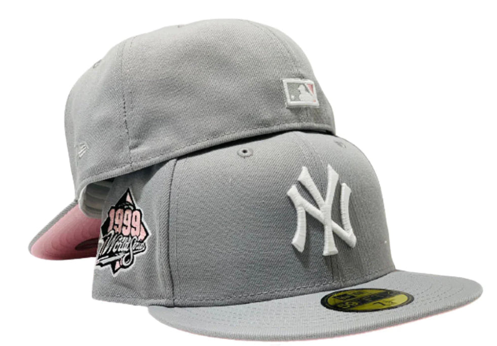 NEW YORK Yankees 1999 World Series Pink brim New Era Fitted Hat