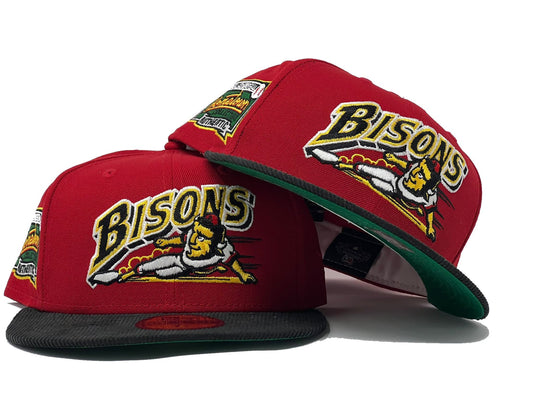 BUFFALO BISONS HOMETOWN COLLECTION " CORDUROY BRIM" GREEN UNDER VISOR NEW ERA FITTED HAT