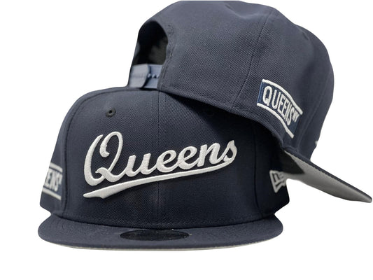QUEENS NEW YORK NAVY BLUE 9FIFTY NEW ERA SAPBACK HAT