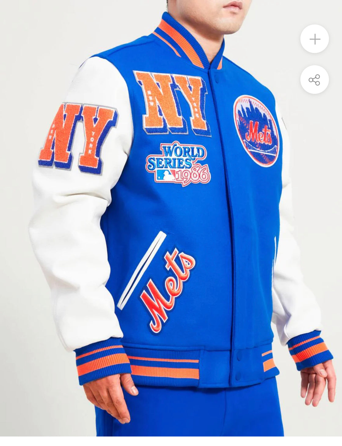 New York Mets Mash Up Logo Pro Standard Varsity Full-Zip Jacket - Royal