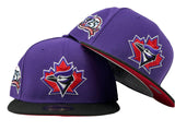 TORONTO BLUE JAYS 25TH ANNIVERSARY "NBA CROSSOVER " RED BRIM NEW ERA FITTED HAT