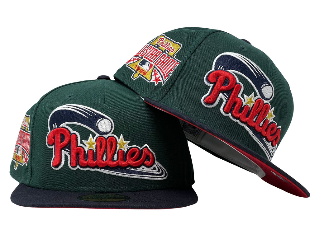 Philadelphia Phillies 1996 All Star Game Green Navy Visor Gray Brim 59Fifty New Era Fitted Hat