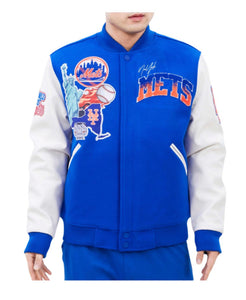 PRO STANDARD New York Mets Home Town Blue/White Varsity Jacket