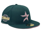 HOUSTON ASTROS 2005 WORLD SERIES DARK GREEN PINK BRIM NEW ERA FITTED HAT