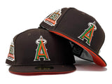 LOS ANGELES ANGELS 50TH ANNIVERSARY "AUTUMN 2" COLLECTION DEEP BROWN ORANGE BRIM NEW ERA FITTED HAT