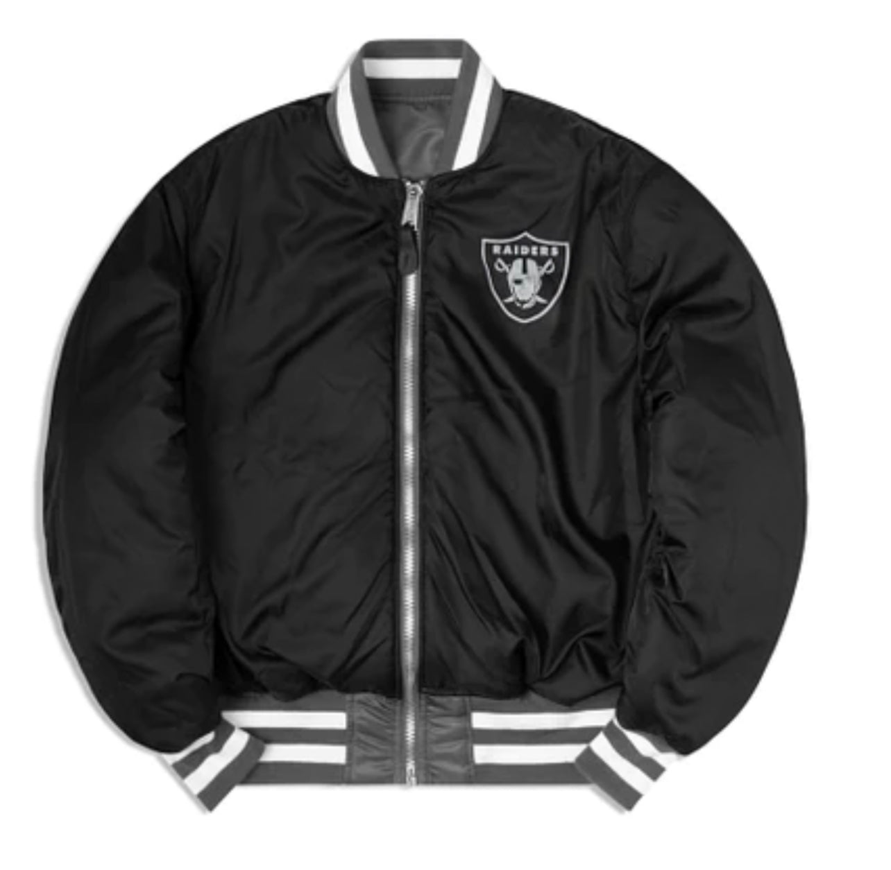 Las Vegas Raiders  *  Alpha Industries New Era MA-1 Bomber Jacket battleship Gray