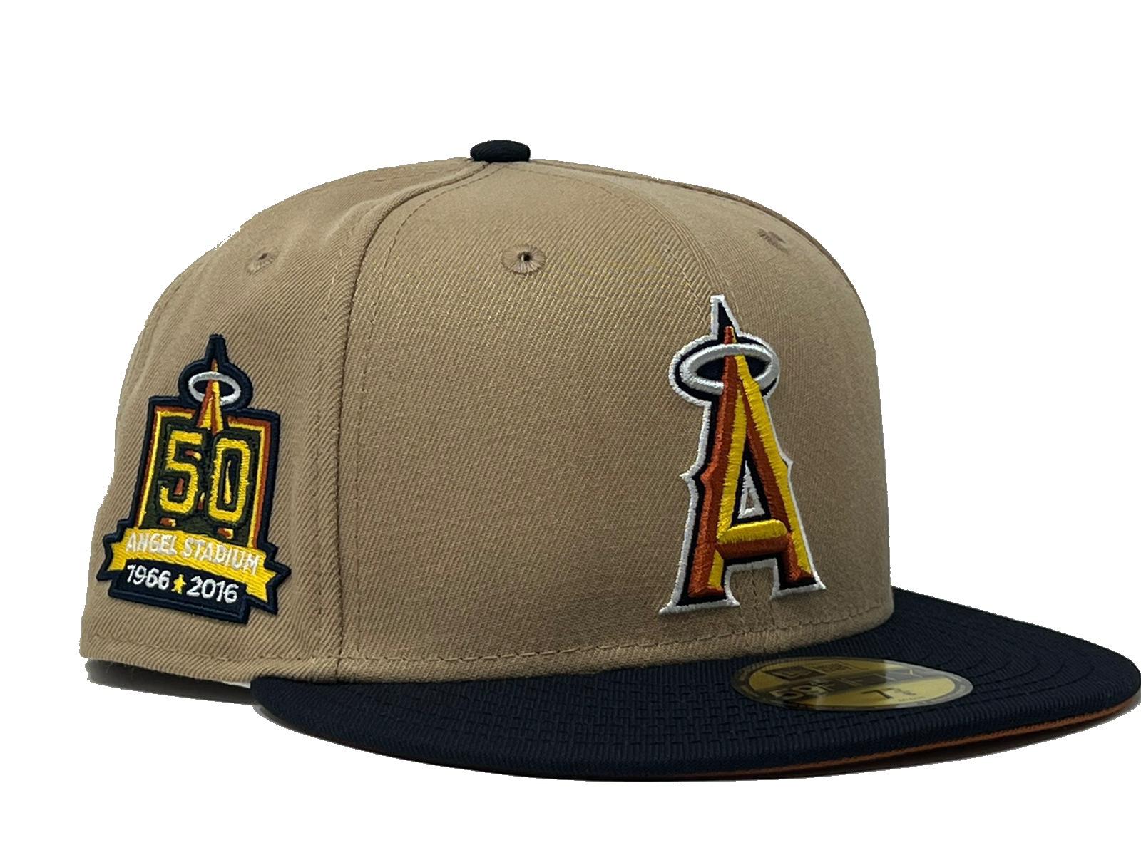 LOS ANGELES ANGELS 50TH ANNIVERSARY CAMEL BROWN VISOR ICY BRIM NEW