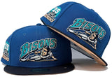 BUFFALO BISONS 25TH ANNIVERSARY "GRECIAN HOLIDAY" PACK PEACH BRIM NEW ERA FITTED HAT