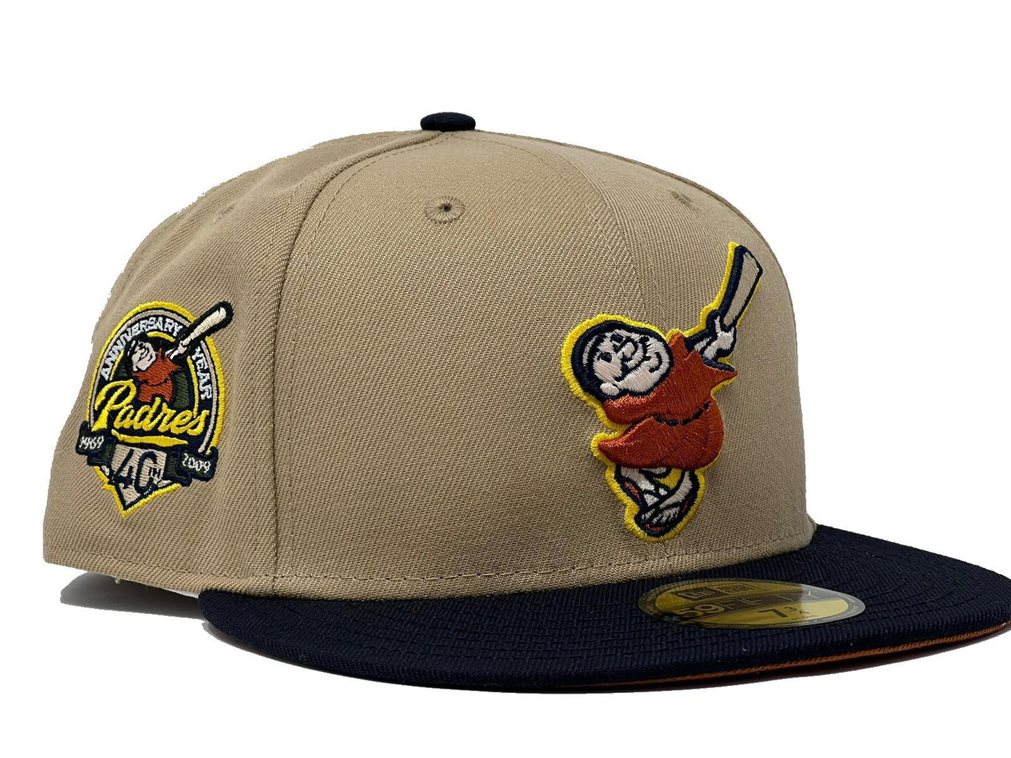San Diego PADRES 40th Anniversary Camel Navy Visor Rust Orange Brim New Era Fitted Hat