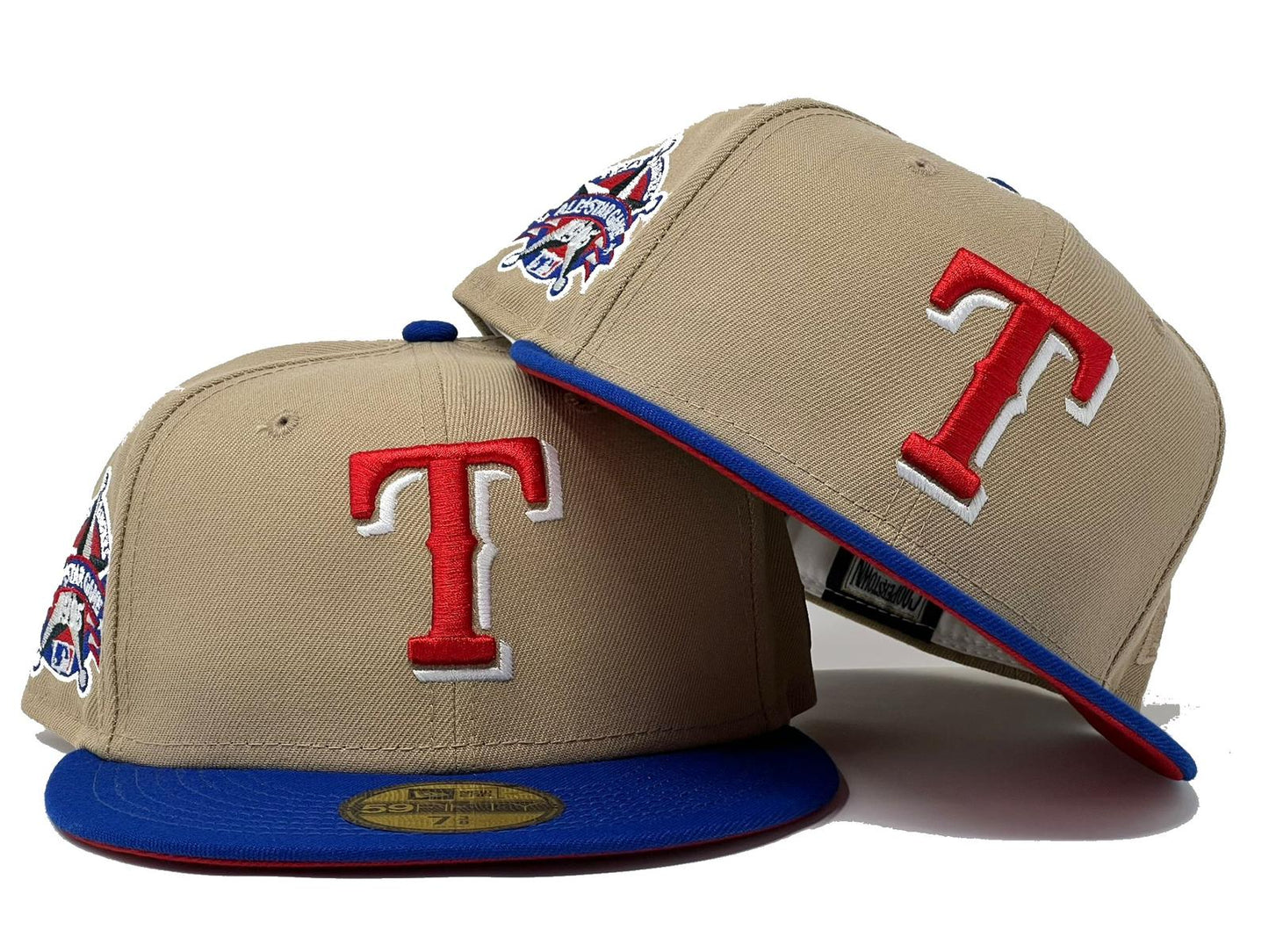 Texas Rangers 1995 All Star Game Camal Royal Red Brim New Era Fitted Hat