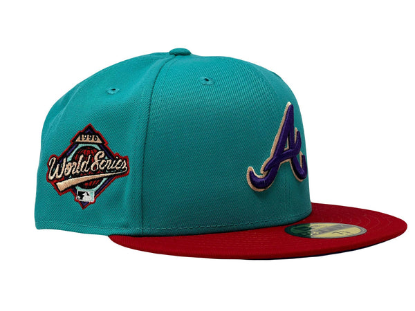 ATLANTA BRAVES 1996 WORLD SERIES SKY BLUE BRIM NEW ERA FITTED HAT