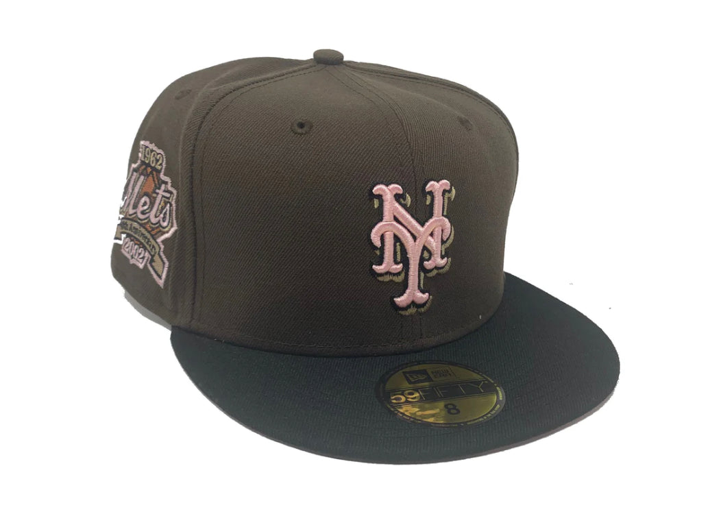 New York Mets 40th Anniversary Walnut Pink Brim New Era Fitted Hat