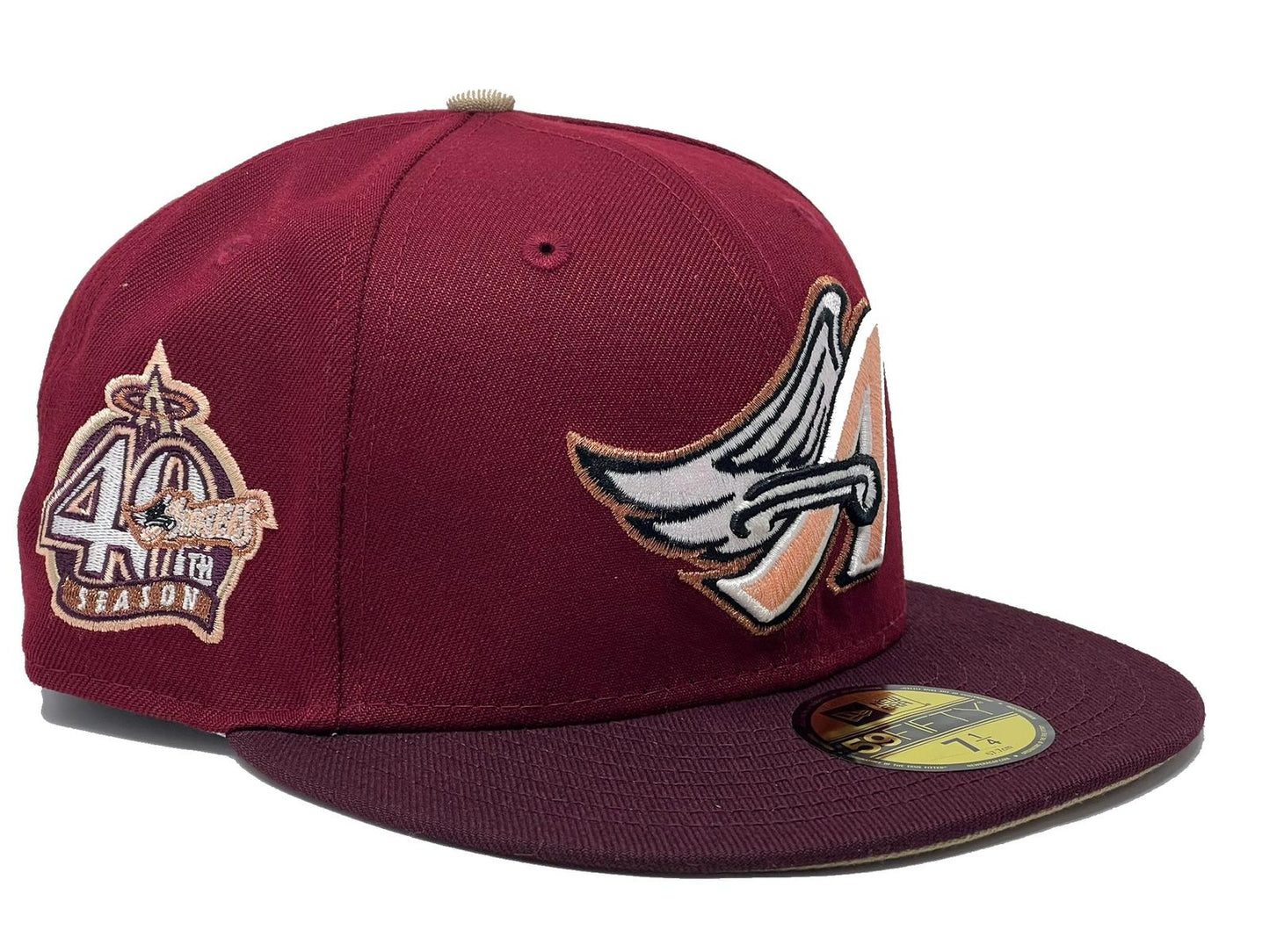 Anahiem Angels 40th Anniversary "Shade Of Burgundy" Pack Camel Brim New Era Fitted Hat
