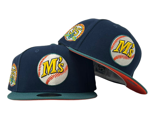 Seattle Mariners 35th anniversary "Galaxy part 2" Orange Brim Fitted Hats