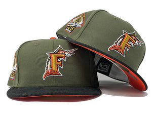 Florida Marlins New Era Custom Orange Side Patch 59FIFTY Fitted Hat, 7 3/8 / Orange