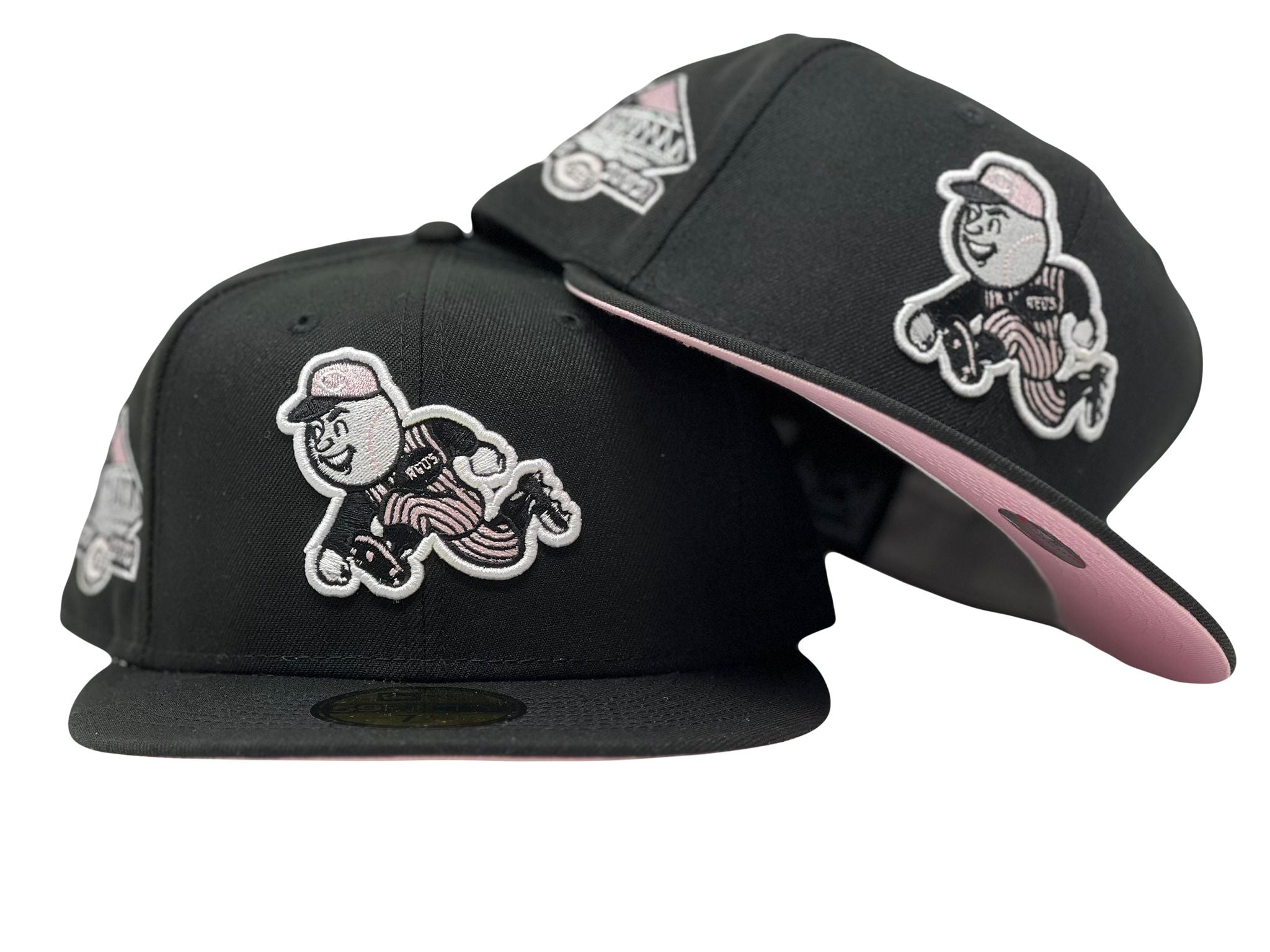 Cincinnati Reds River Front Stadium Black Pink Brim New Era Fitted Hat –  Sports World 165