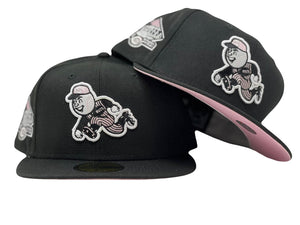 Cincinnati Reds River Front Stadium Black Pink Brim New Era Fitted Hat