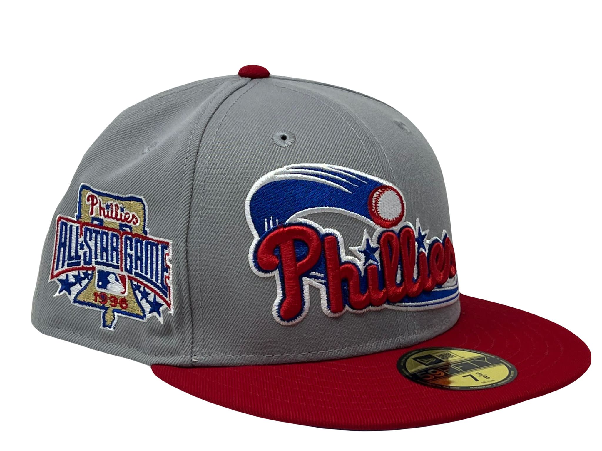 Philadelphia Phillies Chrome Hat God 5 Krispybrims 1996 ASG Patch Gray UV  59FIFTY Fitted Hat