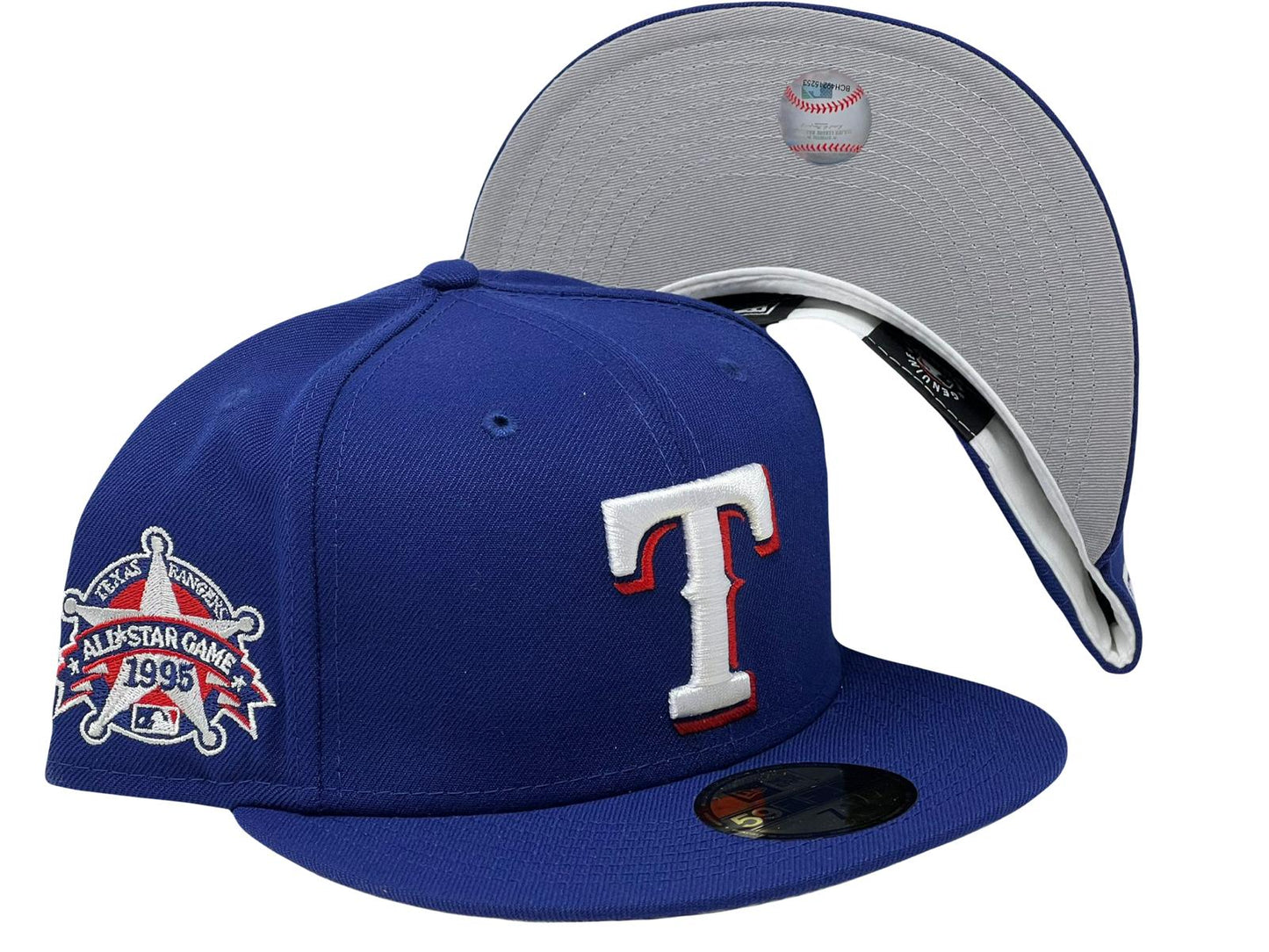 Texas Rangers 1995 All -Star Game Gray Brim New Era Fitted Hat