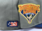 Bufallo Bisons International League Live Green Navy Visor Rust Orange Brim New Era Fitted Hat