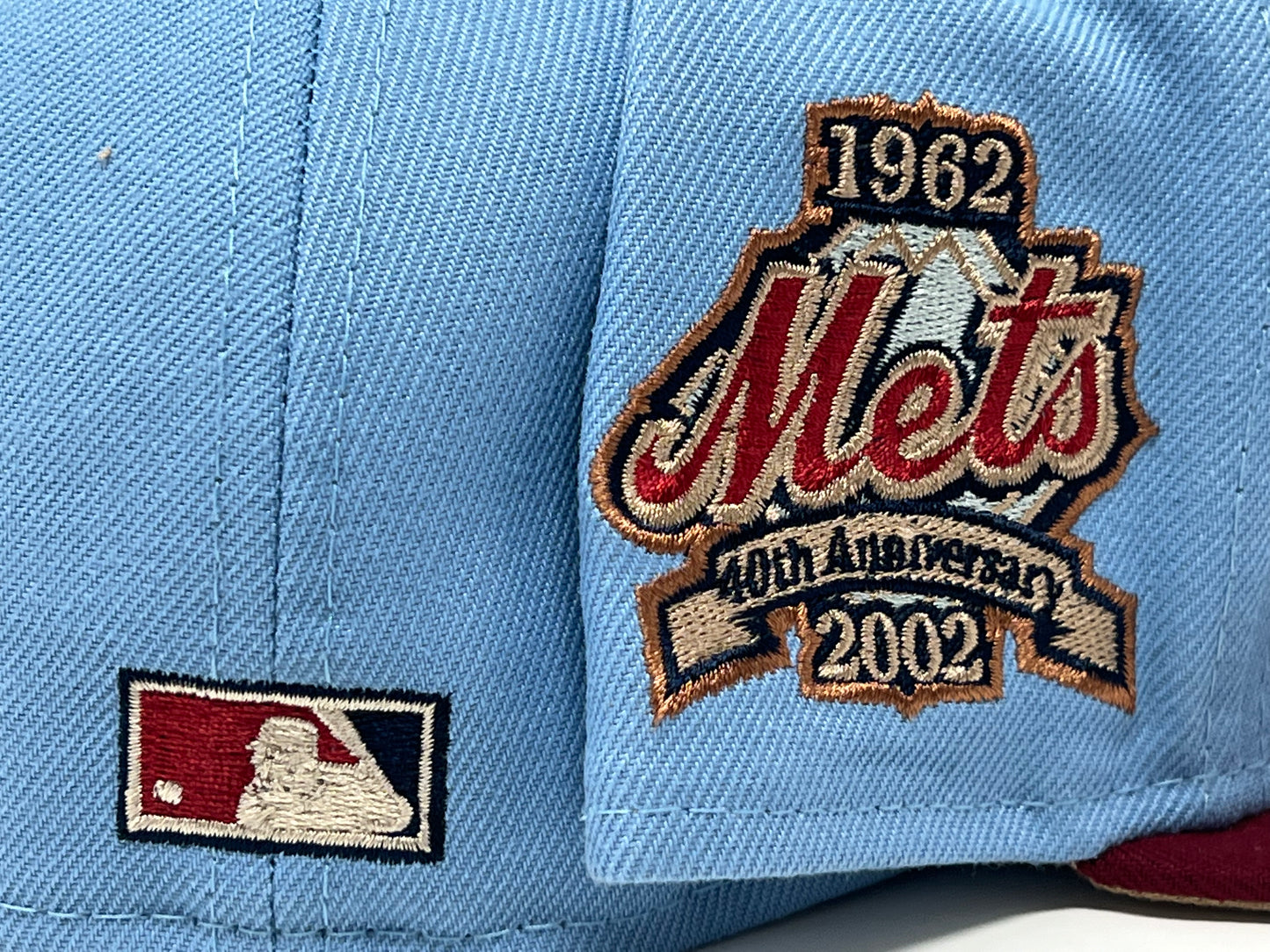 New York Mets 40th Anniversary Sky Burgandy Toast Brim New Era Fitted Hat