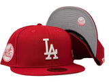 LOS ANGELES DODGERS 1988 WORLD SERIES RED GRAY BRIM NEW ERA FITTED HAT