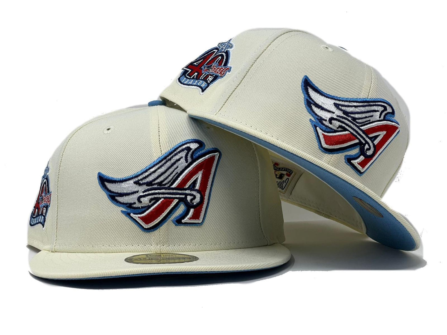 Angels 40th Anniversary "OFF WHITE DOME"  Icy Brim New Era Fitted Hat