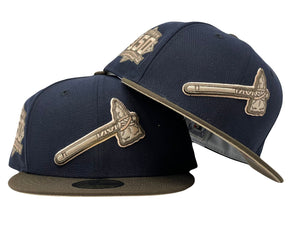 Atlanta Braves 150th Anniversary Navy Brown Visor Camel Brim New Era Fitted Hat