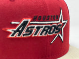 HOUSTON ASTROS 35TH ANNIVERSARY BURGUNDY WITH CHROME VISOR GRAY BRIM NEW ERA FITTED HAT