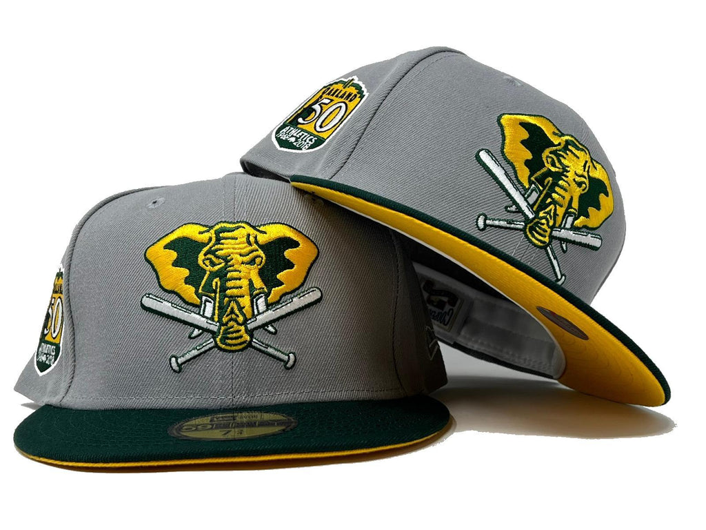 Oakland Athletics 50th Anniversary Yellow Brim New Era Fitted Hat