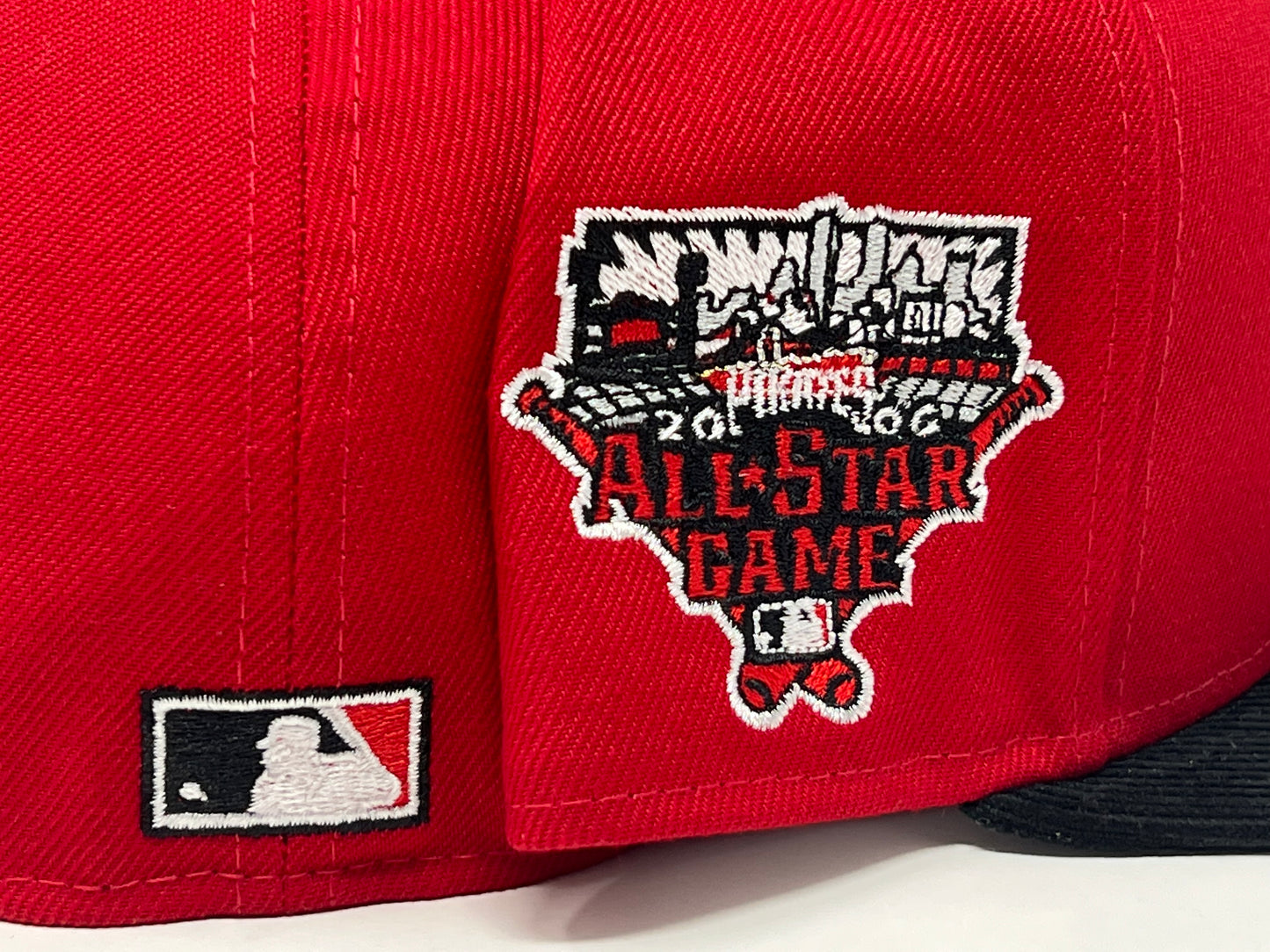 Pittsburgh Pirates 2006 All Star Game Red Black Corduroy Visor Gray Brim New Era Fitted Hat