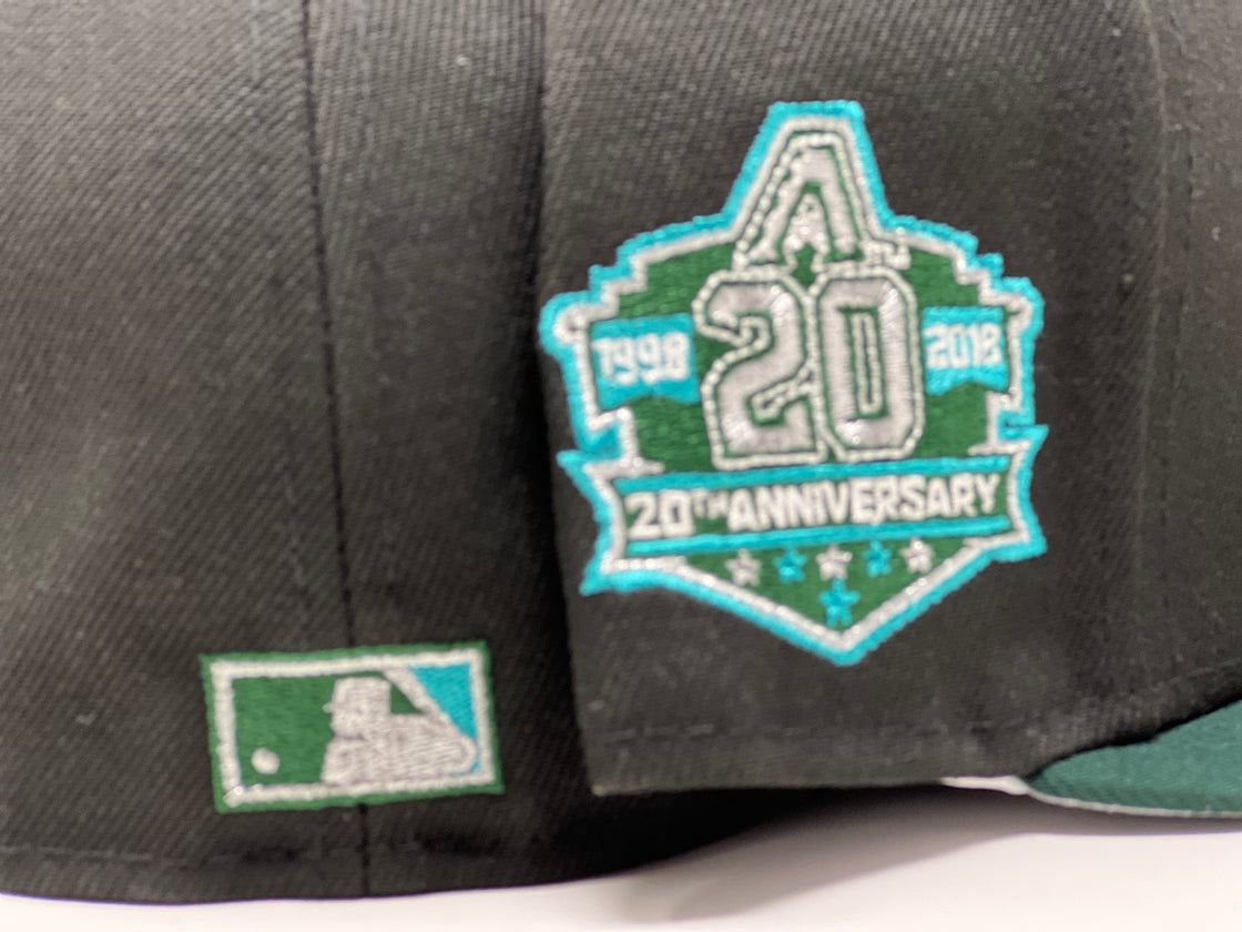 Arizona Diamondbacks 1998 Inaugural Season Black Dark Green Visor Gray Brim New Era Fitted Hat