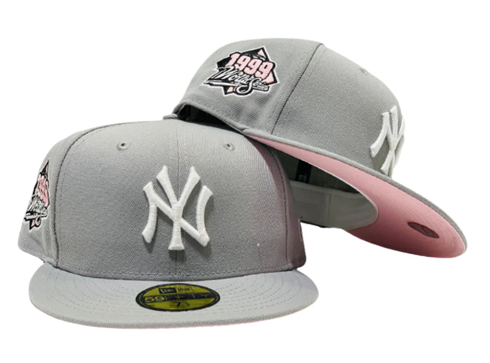NEW YORK Yankees 1999 World Series Pink brim New Era Fitted Hat