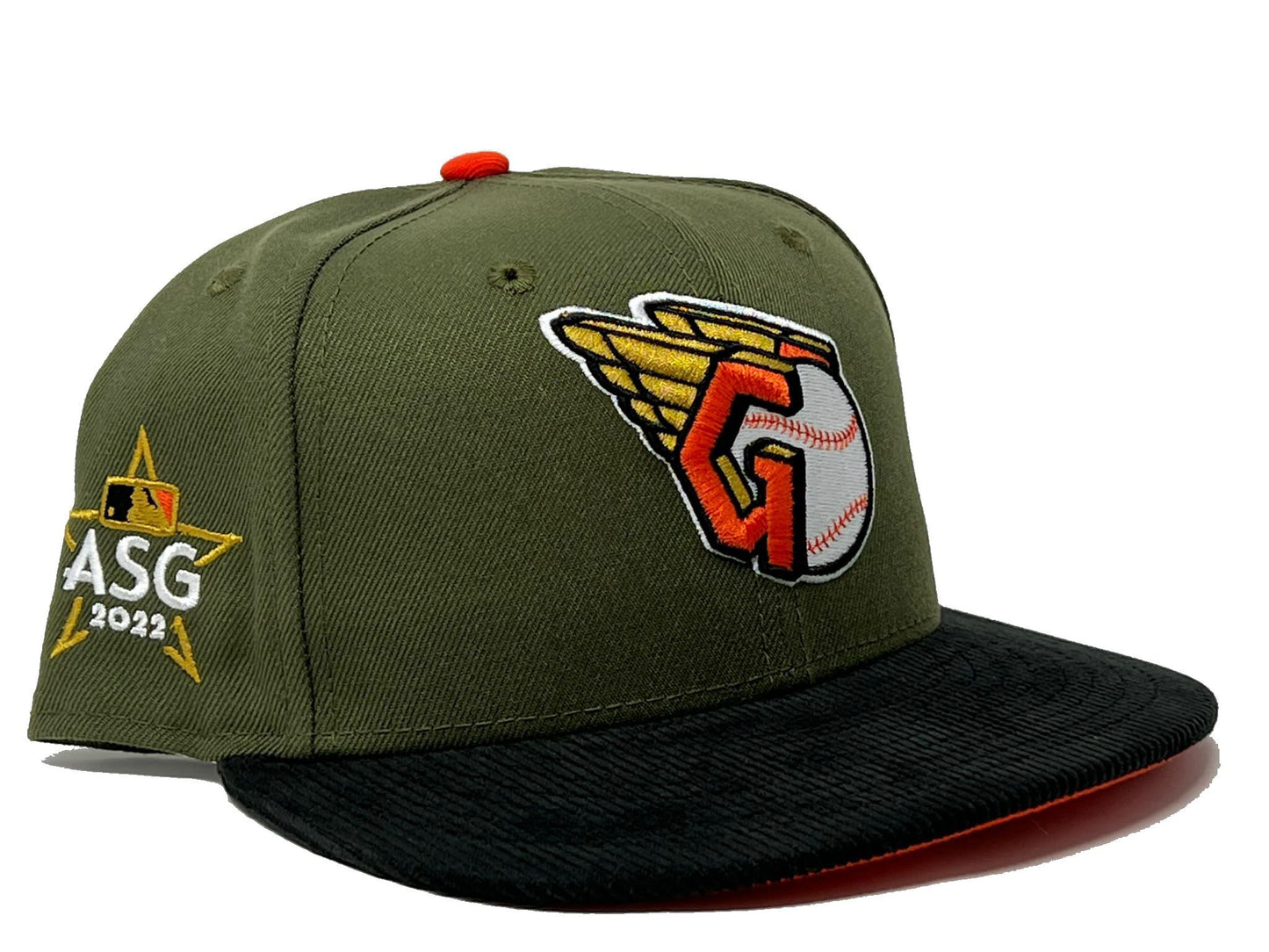 Cleveland Guardians 2022 All Star Game "Corduroy Brim" Pack Orange Under Visor New Era Fitted Hat