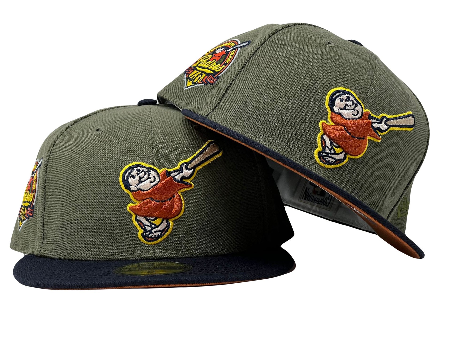 San Diego Padres 40th Anniversary Olive Navy Visor Rust Orange Brim New Era Fitted Hat