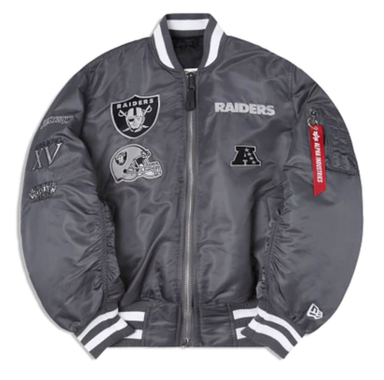 Las Vegas Raiders NFL Team Logo Black Bomber Jacket