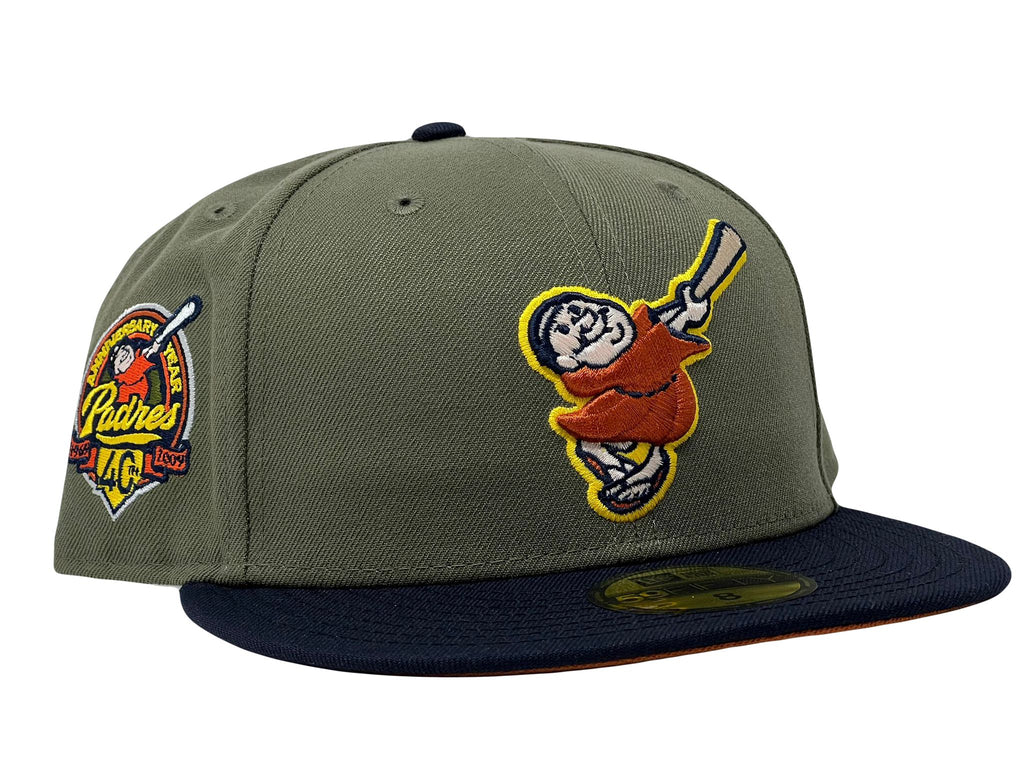 San Diego Padres 40th Anniversary Olive Navy Visor Rust Orange Brim New Era Fitted Hat