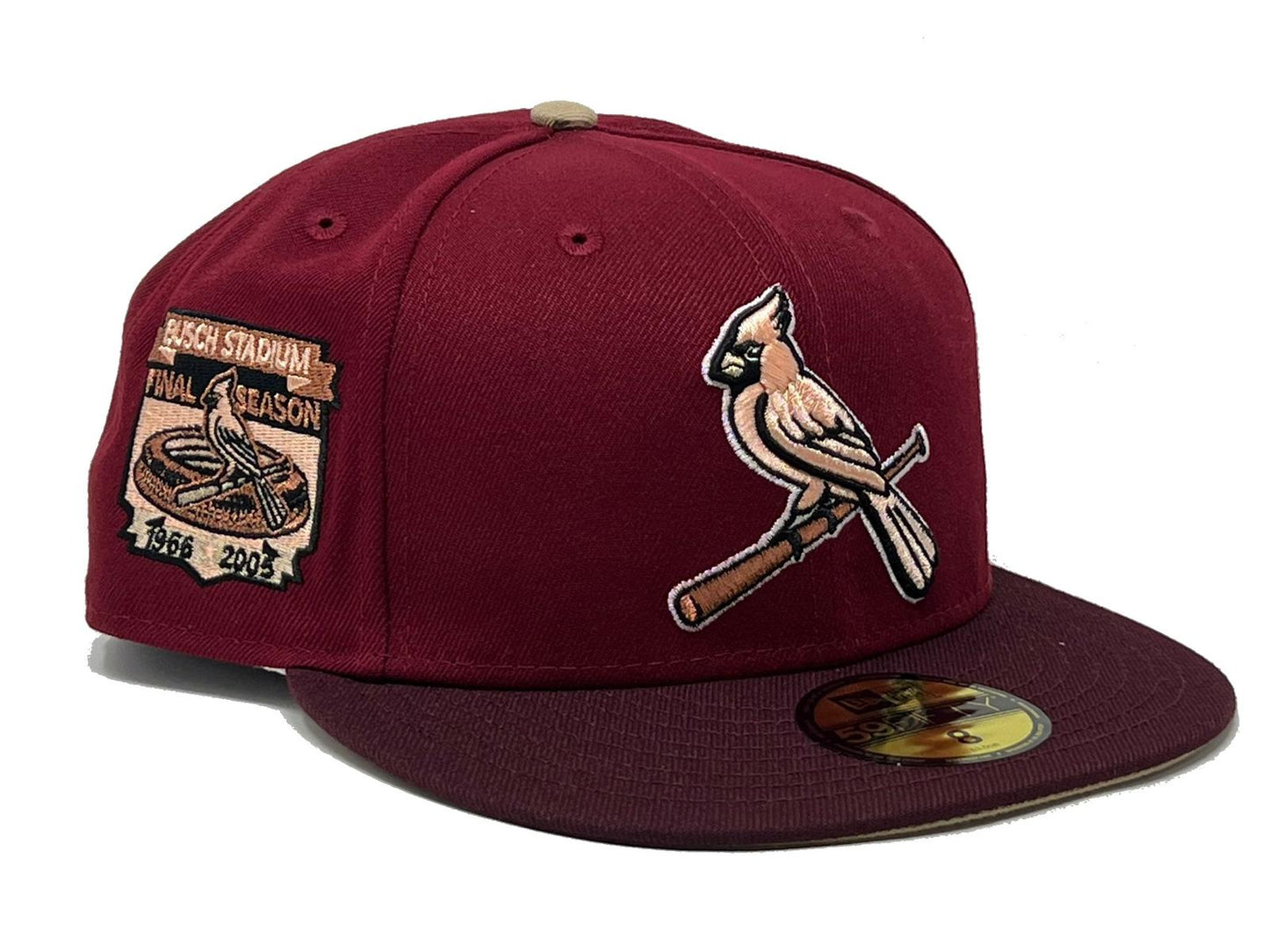 St. Louis Cardinals Busch Stadium Final Season "Shade of Burgendy" Pack Camel Brim New Era Fitted Hat